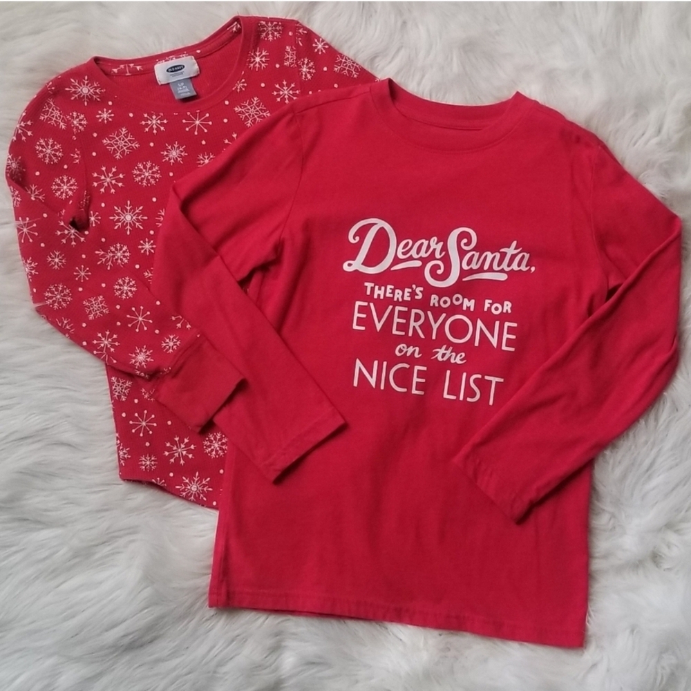 Kids Christmas Long Sleeve Shirt Bundle (Red)